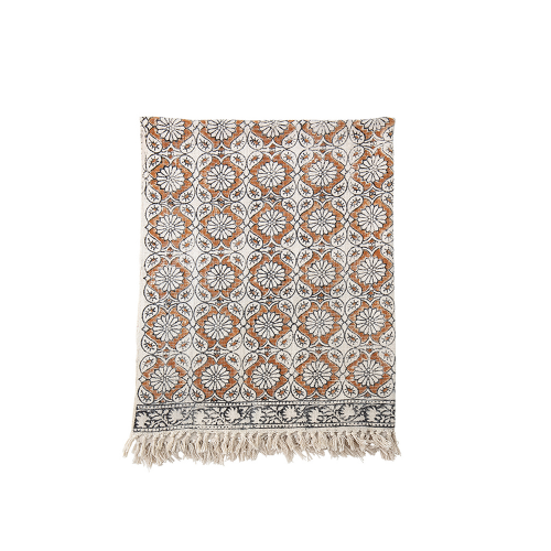 Coton Printed Throw with Fringe