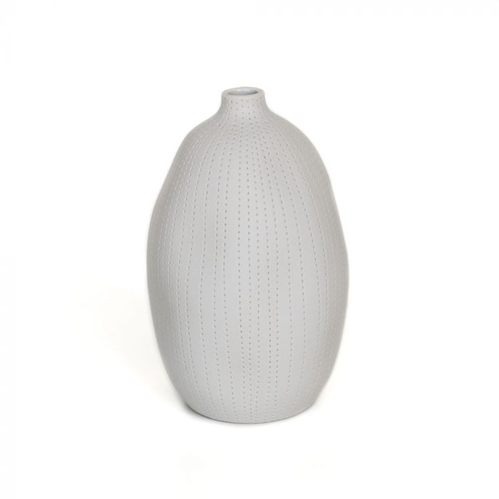 white dotted oblong vase